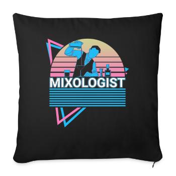 Mixologue Barman de mixologie Barman Barman - Housse de coussin décorative 45 x 45 cm - noir - Devant