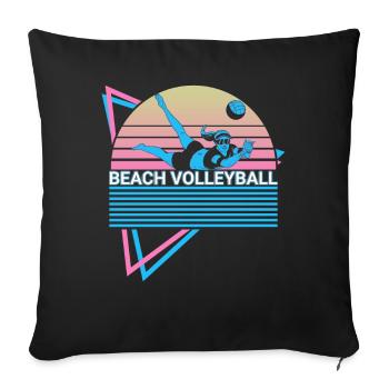 Joueur de beach-volley rétro - Housse de coussin décorative 45 x 45 cm - noir - Devant