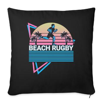 Beach Rugby Player Retro - Sofa pillowcase 17,3'' x 17,3'' (45 x 45 cm) - black - Front