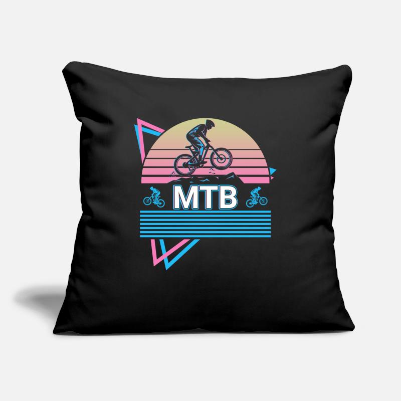 VTT Biker Vélo VTT Rétro Housse de coussin décorative 45 x 45 cm