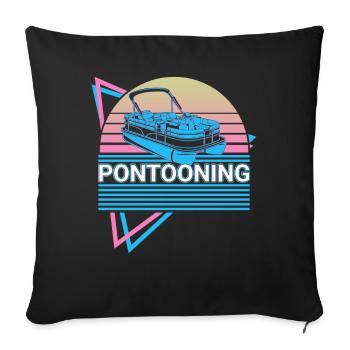 Ponton-Boot Retro - Sofakissenbezug 45 x 45 cm - Schwarz - Vorne