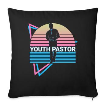 Youth Pastor Retro - Sofa pillowcase 17,3'' x 17,3'' (45 x 45 cm) - black - Front