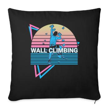 Wall climbing Wall climber retro - Sofa pillowcase 17,3'' x 17,3'' (45 x 45 cm) - black - Front