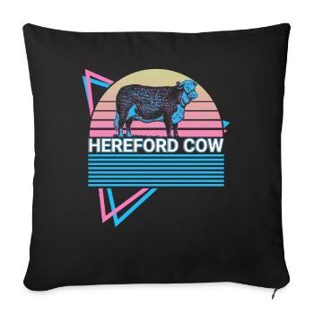 Hereford cow retro - Sofa pillowcase 17,3'' x 17,3'' (45 x 45 cm) - black - Front