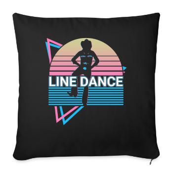Line Dance Rétro - Housse de coussin décorative 45 x 45 cm - noir - Devant