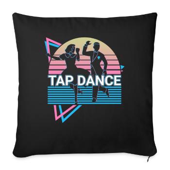 Claquettes Danse à claquettes Rétro - Housse de coussin décorative 45 x 45 cm - noir - Devant