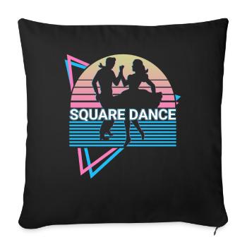 Square Dance Square Dancing Retro - Sofakissenbezug 45 x 45 cm - Schwarz - Vorne
