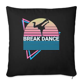 Breakdance Breakdance Retro - Sofa pillowcase 17,3'' x 17,3'' (45 x 45 cm) - black - Front