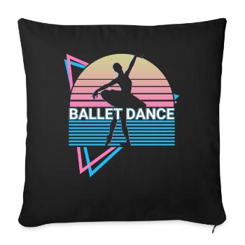 Ballet Dance Ballet Dancing Ballerina Retro - Sofa pillowcase 17,3'' x 17,3'' (45 x 45 cm) - black - Front