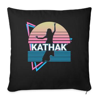 Kathak Indian Dance Rétro - Housse de coussin décorative 45 x 45 cm - noir - Devant
