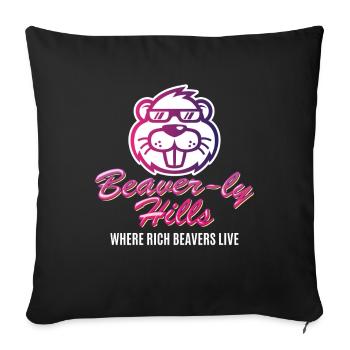 Beaver-ly Hills Beaver Beverly Hills - Housse de coussin décorative 45 x 45 cm - noir - Devant