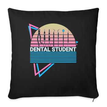 Étudiant en dentisterie Rétro - Housse de coussin décorative 45 x 45 cm - noir - Devant