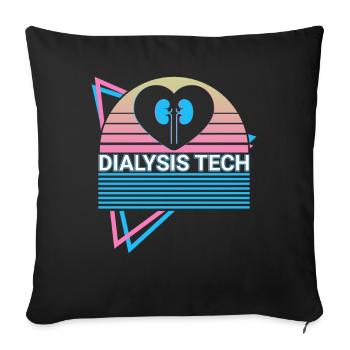 Dialysis Technician Dialysis Technician Retro - Sofa pillowcase 17,3'' x 17,3'' (45 x 45 cm) - black - Front