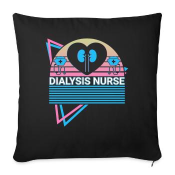 Dialysis Nurse Retro - Sofa pillowcase 17,3'' x 17,3'' (45 x 45 cm) - black - Front