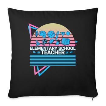 Primary School Teacher Retro - Sofa pillowcase 17,3'' x 17,3'' (45 x 45 cm) - black - Front