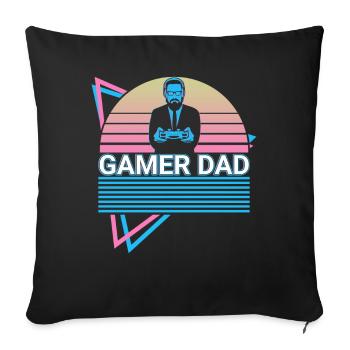 Gamer Dad Retro - Sofa pillowcase 17,3'' x 17,3'' (45 x 45 cm) - black - Front