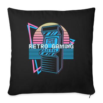 Retro Gaming Gamer - Sofa pillowcase 17,3'' x 17,3'' (45 x 45 cm) - black - Front