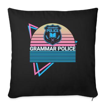Grammar Police Retro - Sofa pillowcase 17,3'' x 17,3'' (45 x 45 cm) - black - Front