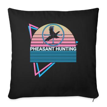 Chasse au faisan Chasseur de faisans Rétro - Housse de coussin décorative 45 x 45 cm - noir - Devant