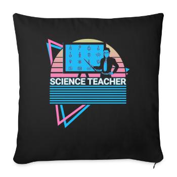 Science Teacher Retro - Sofa pillowcase 17,3'' x 17,3'' (45 x 45 cm) - black - Front