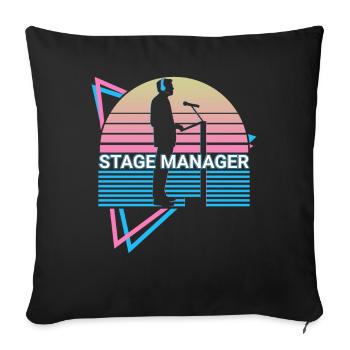Régisseur Rétro - Housse de coussin décorative 45 x 45 cm - noir - Devant