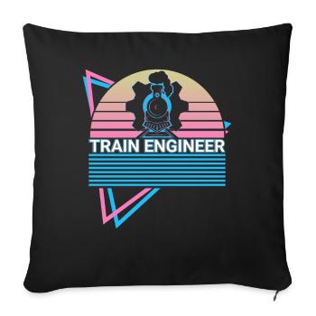 Train driver train technology retro - Sofa pillowcase 17,3'' x 17,3'' (45 x 45 cm) - black - Front