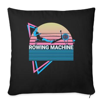Rameur rétro - Housse de coussin décorative 45 x 45 cm - noir - Devant