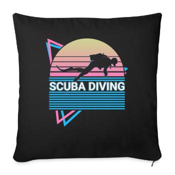 Recreational Diving Recreational Diver Retro - Sofa pillowcase 17,3'' x 17,3'' (45 x 45 cm) - black - Front