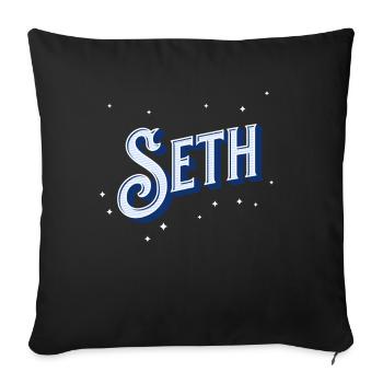 Seth Namen personalisiert - Sofakissenbezug 45 x 45 cm - Schwarz - Vorne