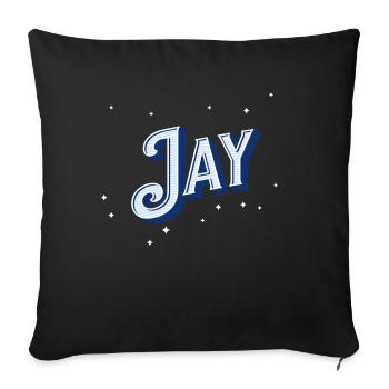 Jay name personalized - Sofa pillowcase 17,3'' x 17,3'' (45 x 45 cm) - black - Front