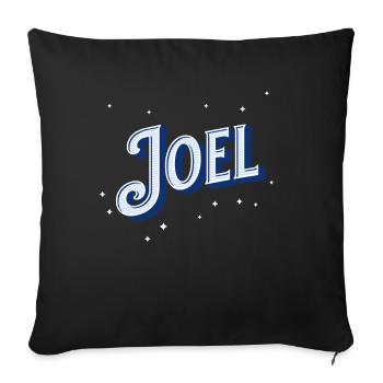 Joel nom personnalisé - Housse de coussin décorative 45 x 45 cm - noir - Devant