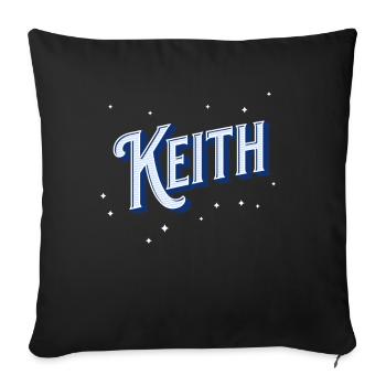 Keith nom personnalisé - Housse de coussin décorative 45 x 45 cm - noir - Devant