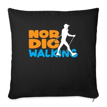 Marche nordique Sports Marche - Housse de coussin décorative 45 x 45 cm - noir - Devant