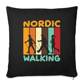 Marche nordique Sports Marche - Housse de coussin décorative 45 x 45 cm - noir - Devant