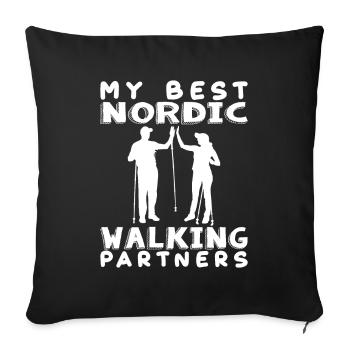 Nordic Walking Partners Sport Spazieren - Housse de coussin décorative 45 x 45 cm - noir - Devant