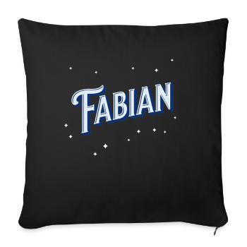 Fabian Namen personalisiert - Sofakissenbezug 45 x 45 cm - Schwarz - Vorne
