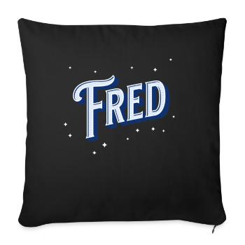 Fred Namen personalisiert - Sofakissenbezug 45 x 45 cm - Schwarz - Vorne