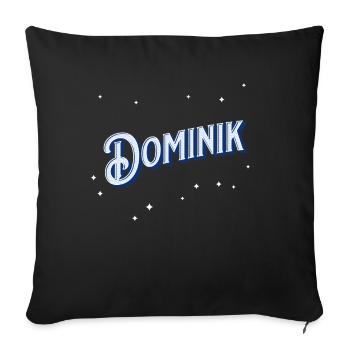 Dominik Namen personnalisé - Housse de coussin décorative 45 x 45 cm - noir - Devant