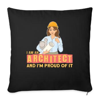 I Am An Architect Architect Architecture - Sofa pillowcase 17,3'' x 17,3'' (45 x 45 cm) - black - Front