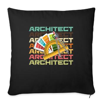 Architect Architect Architecture Building - Sofa pillowcase 17,3'' x 17,3'' (45 x 45 cm) - black - Front