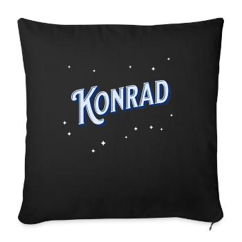 Nom Konrad personnalisé - Housse de coussin décorative 45 x 45 cm - noir - Devant