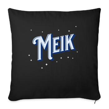 Meik Namen personalisiert - Sofakissenbezug 45 x 45 cm - Schwarz - Vorne