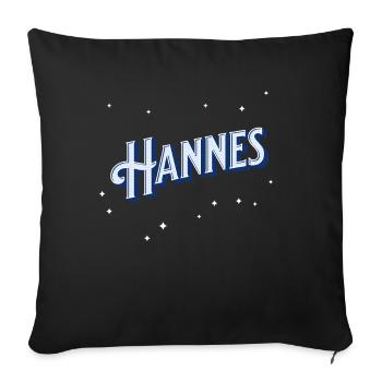 Hannes' name personalized - Sofa pillowcase 17,3'' x 17,3'' (45 x 45 cm) - black - Front
