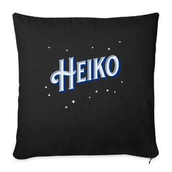 Nom Heiko personnalisé - Housse de coussin décorative 45 x 45 cm - noir - Devant