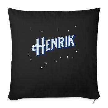 Henrik's name personalized - Sofa pillowcase 17,3'' x 17,3'' (45 x 45 cm) - black - Front