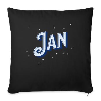 Jan name personalized - Sofa pillowcase 17,3'' x 17,3'' (45 x 45 cm) - black - Front