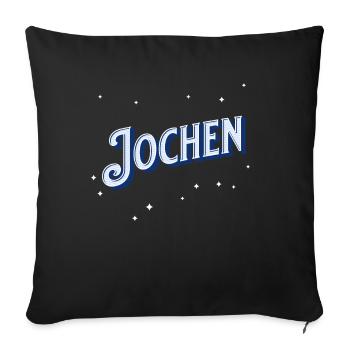 Jochen Namen personalisiert - Sofakissenbezug 45 x 45 cm - Schwarz - Vorne