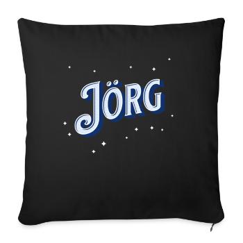 Jörg Namen personalisiert - Sofakissenbezug 45 x 45 cm - Schwarz - Vorne