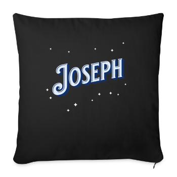 Joseph's name personalized - Sofa pillowcase 17,3'' x 17,3'' (45 x 45 cm) - black - Front