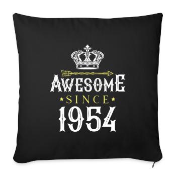 Awesome Since (1954) - Sofa pillowcase 17,3'' x 17,3'' (45 x 45 cm) - black - Front